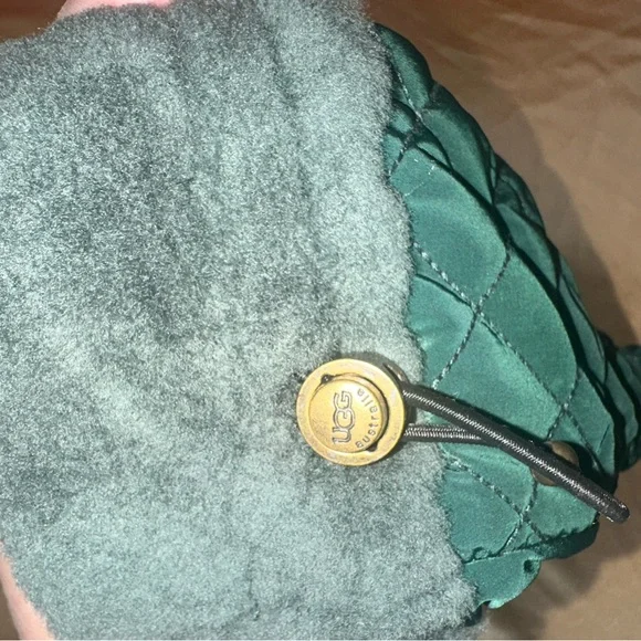 UGG Dark Green Shearling Gloves - Picture 3 of 5
